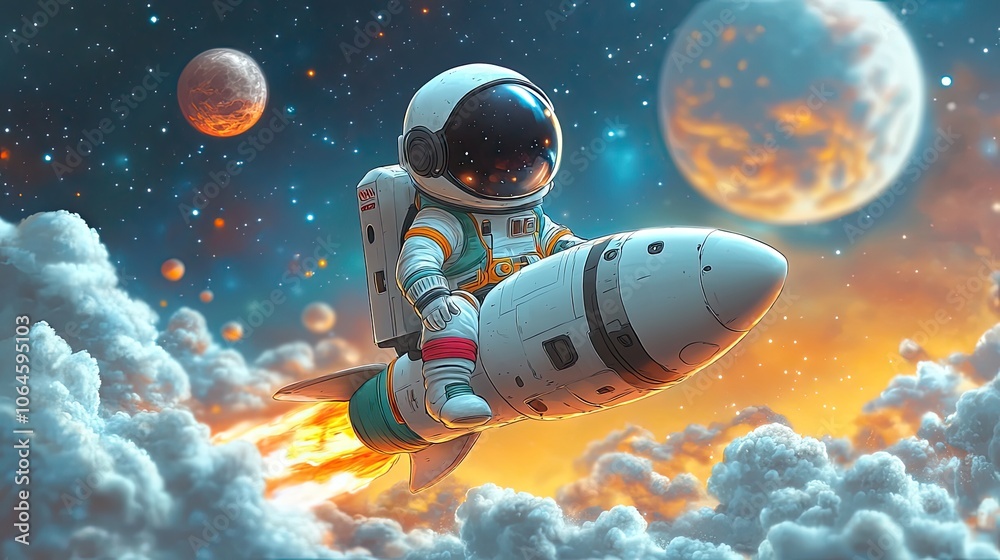 Naklejka premium Rocket, Generative AI