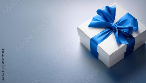 Simple and elegant white gift box, ideal for gift-giving or holiday themes, on a minimalist background