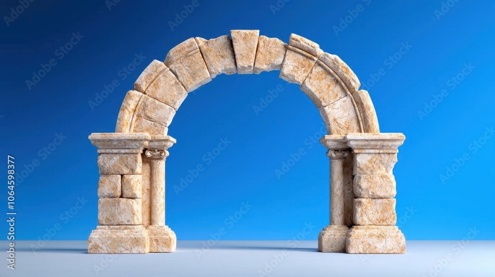 A photostock of ancient Roman arches on a white background, isolated and historic. A photostock of ancient Roman arches on a white background, isolated and historic.