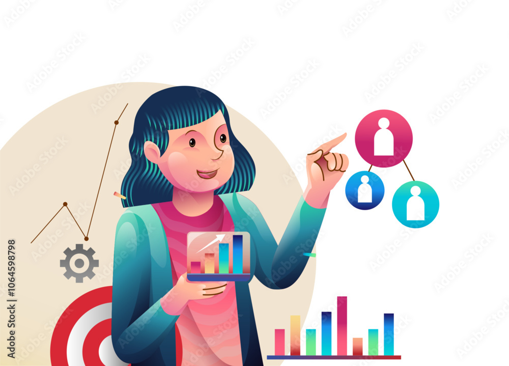 Digital marketing concept illustrations. Modern flat design illustration of Data Analysis.