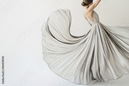 A breezy maxi dress gracefully falls against a light backdrop, highlighting its airy fabric and relaxed vibe ideal for warm-weather events.