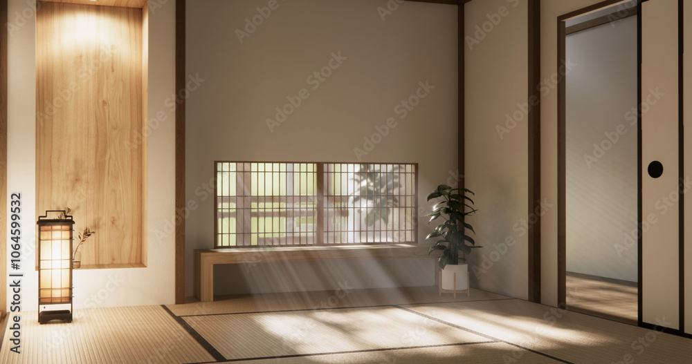 Muji style Empty modern japanese room minimal. Muji style Empty modern japanese room minimal.