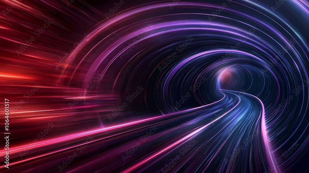 An abstract image of a swirling tunnel, constructed of glowing lines of pink and blue light. An abstract image of a swirling tunnel, constructed of glowing lines of pink and blue light.