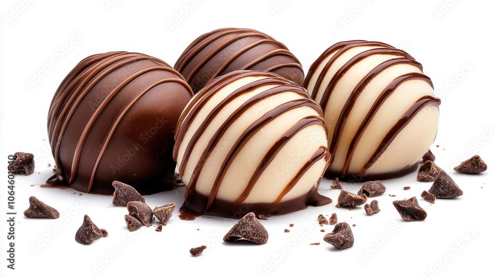 A photostock of chocolate drizzle on a white background, rich and indulgent. A photostock of chocolate drizzle on a white background, rich and indulgent.