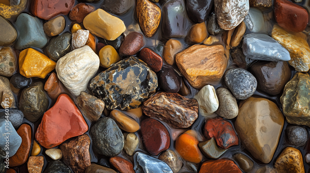 Sharp Focus on Beach stone Shoreline