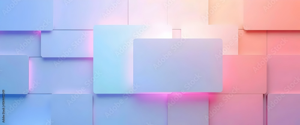 Obraz premium Abstract Geometric Background: Pastel Cubes, Gradient, Glowing