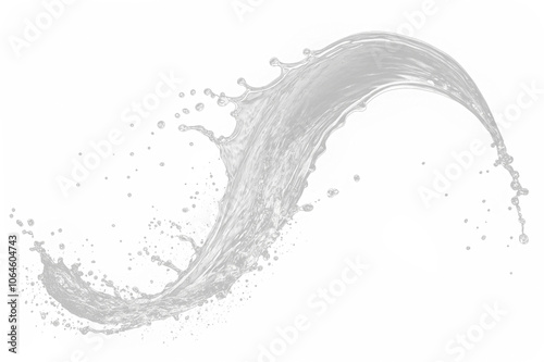Dynamic High Detailed Water Splash Against on a Transparent Background