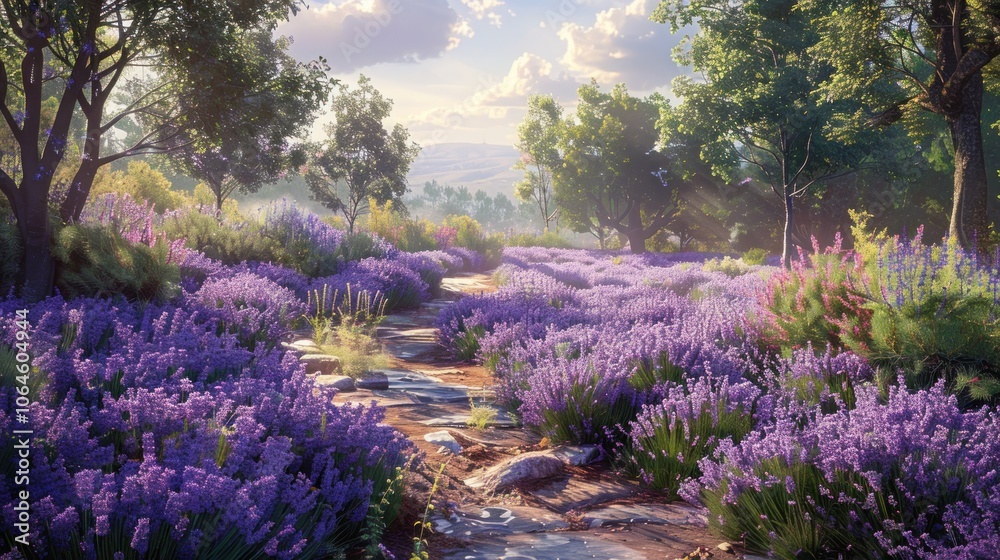 Obraz premium Lavender Field Pathway
