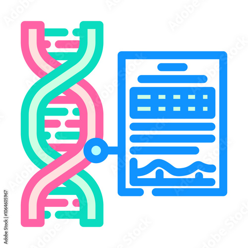 genetic testing cancer treatment color icon vector. genetic testing cancer treatment sign. isolated symbol illustration