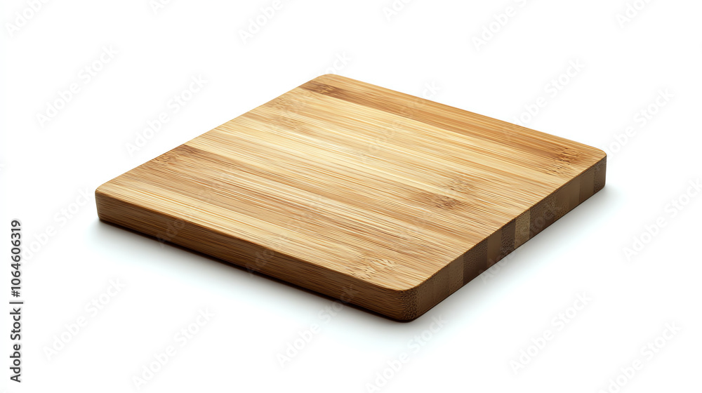 Bamboo chopping board with beveled edge on white Bamboo chopping board with beveled edge on white