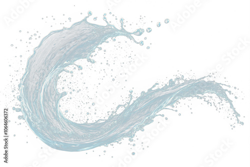 Dynamic High Detailed Water Splash Against on a Transparent Background