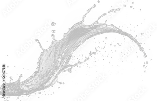 Dynamic High Detailed Water Splash Against on a Transparent Background