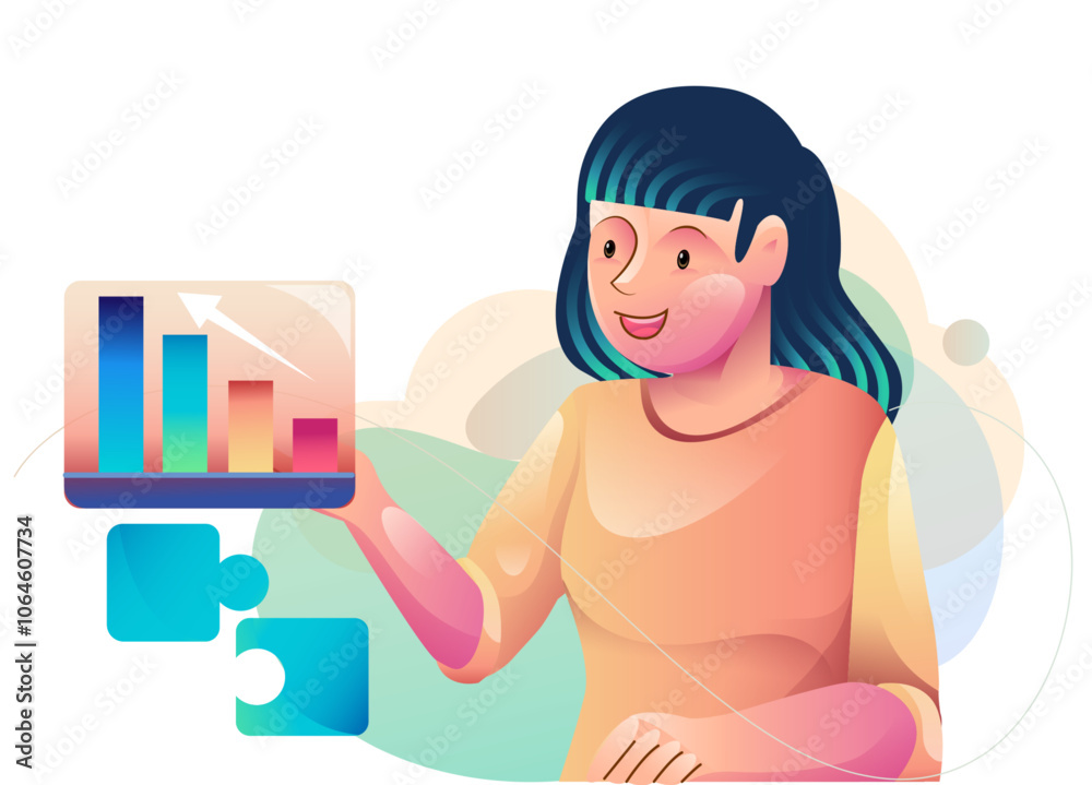 Digital marketing concept illustrations. Modern flat design illustration of Data Analysis.