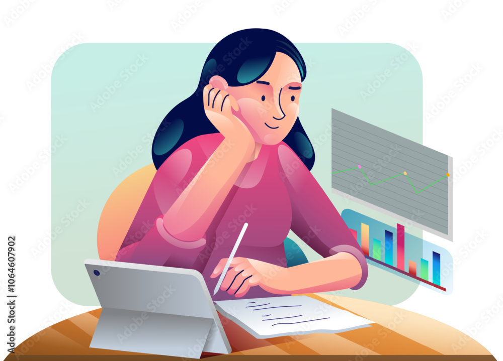 Digital marketing concept illustrations. Modern flat design illustration of Data Analysis.