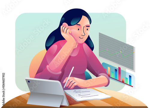 Digital marketing concept illustrations. Modern flat design illustration of Data Analysis.