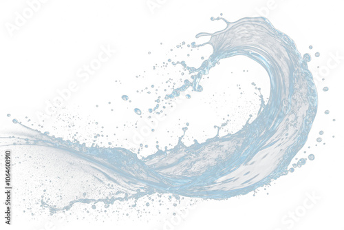 Dynamic High Detailed Water Splash Against on a Transparent Background
