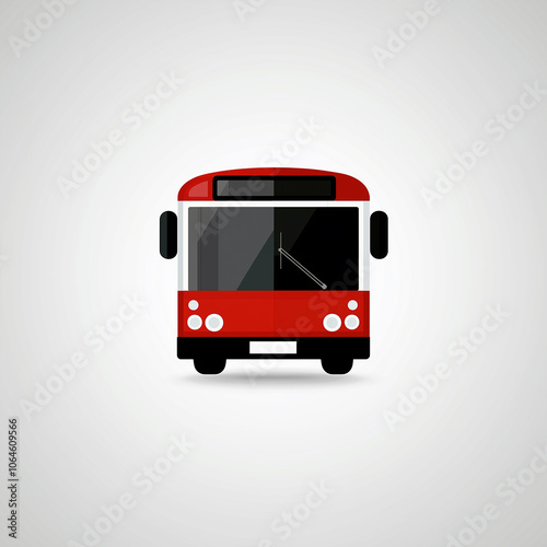 Minimalist Bus Icon on White Background