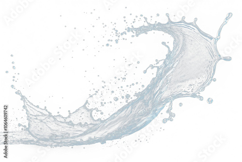 Dynamic High Detailed Water Splash Against on a Transparent Background