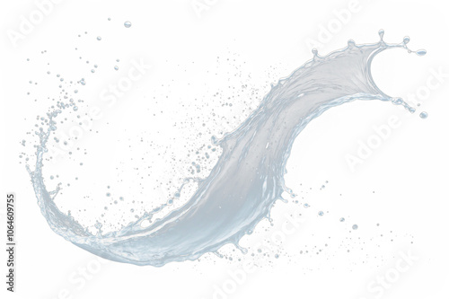 Dynamic High Detailed Water Splash Against on a Transparent Background