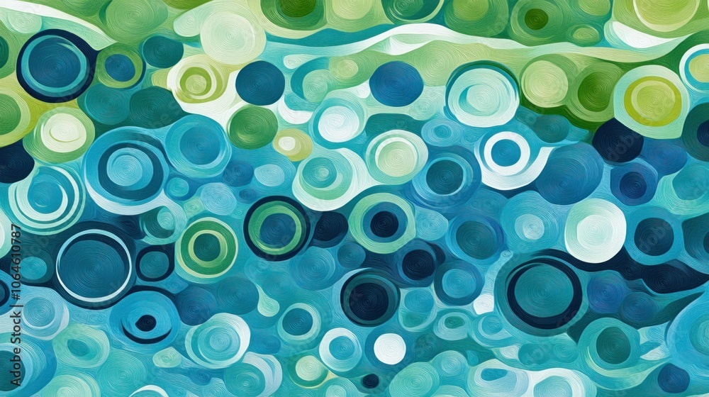 Abstract Circles in Blue and Green