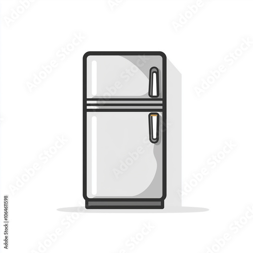 Minimalist Refrigerator Icon on White Background