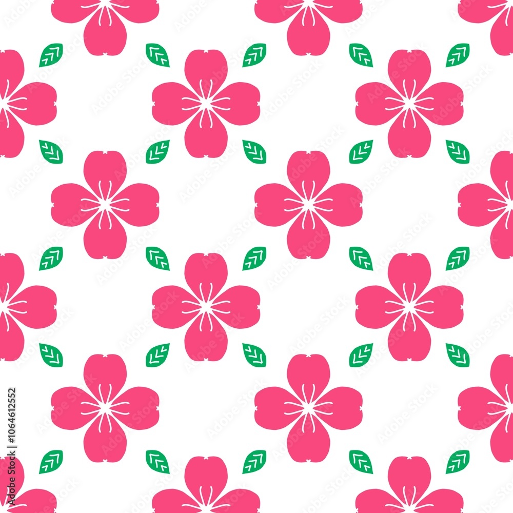 Seamless minimal flower pattern Seamless minimal flower pattern