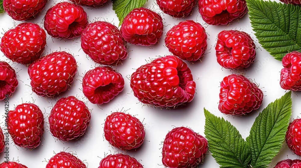 A photostock of raspberries on a white background, juicy and isolated. A photostock of raspberries on a white background, juicy and isolated.