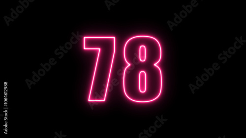 Neon number with alpha channel, the best digital symbol, 3d render, Education concept.Glowing Alphabet Letter of neon number