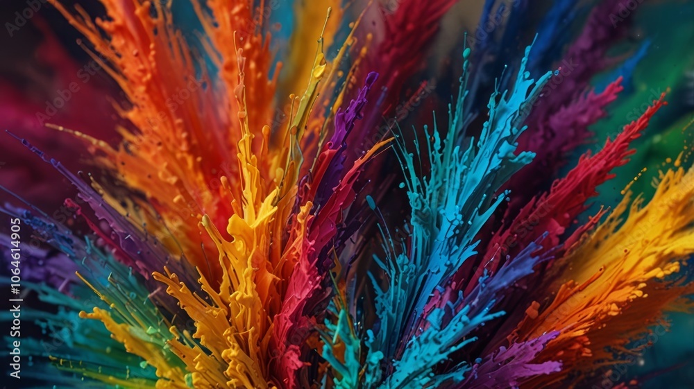Fototapeta premium Colour Explosion: Dynamic Palette of Bold Strokes