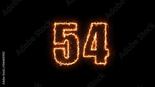 Abstract sports Light out technology and with number, Educational mathematics concept with neon letter, black background. Educational concept