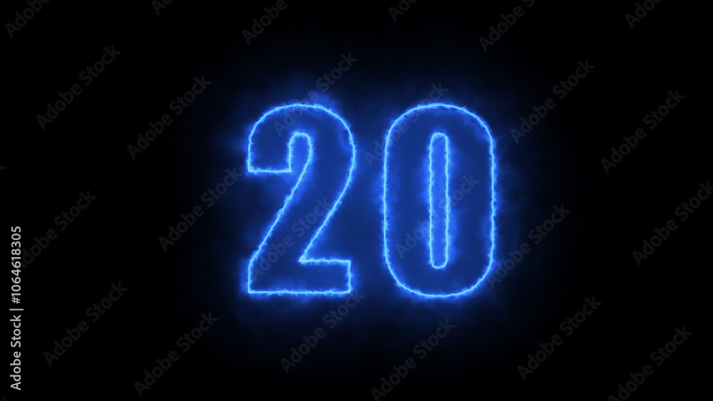 Abstract neon countdown timer number illustration.  neon numbers 1 to 100,  light banner, neon signboard, nightly bright advertising, light