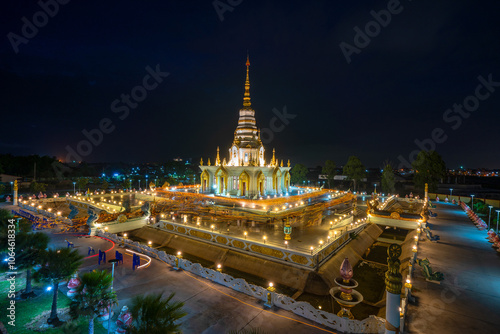 Candlelight procession around the Thai temple