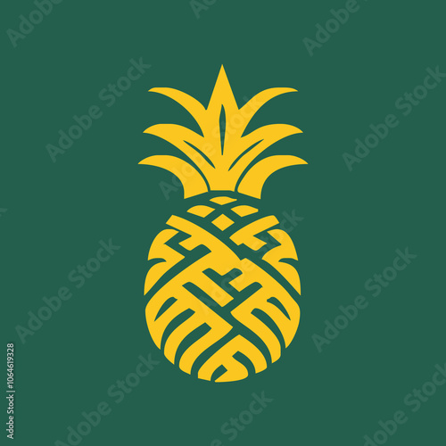 Pineapple Silhouette Vector Art illustration for bussines logo