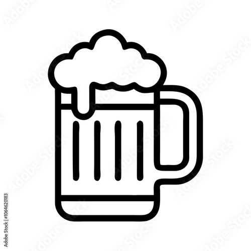 mug of beer, black icon