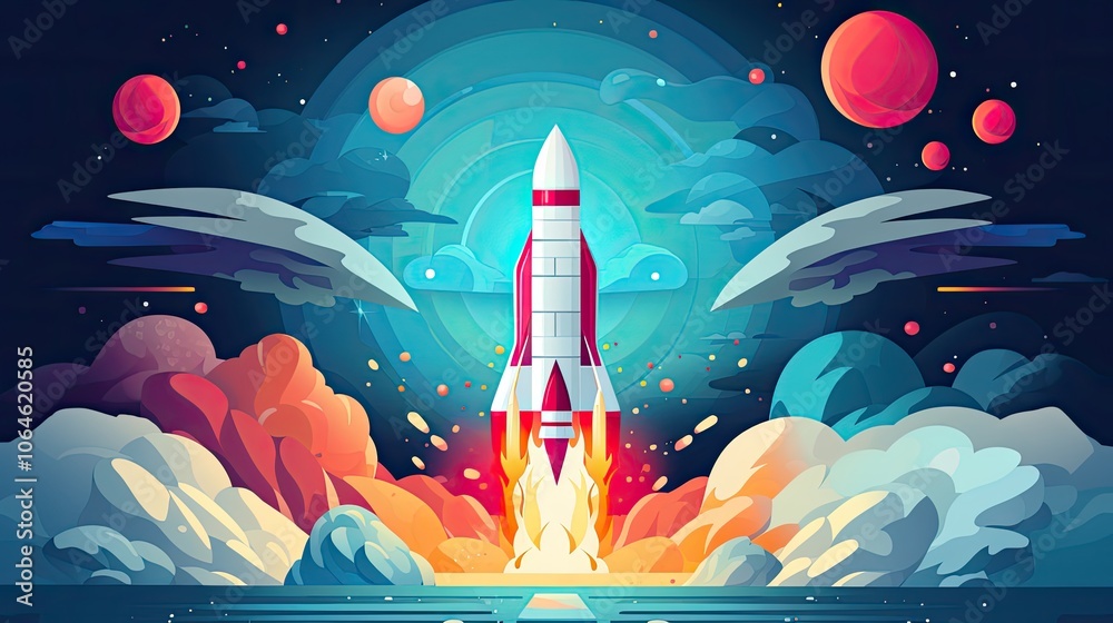 Fototapeta premium Rocket, Generative AI