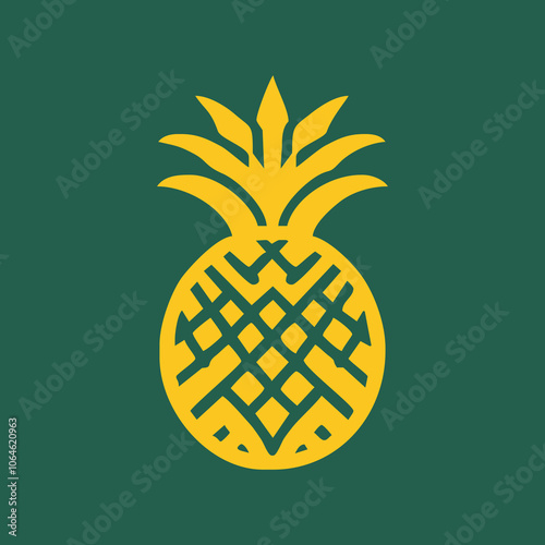 Pineapple Silhouette Vector Art illustration for bussines logo