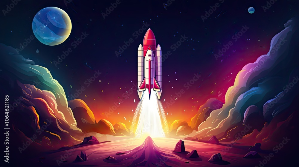 Fototapeta premium Rocket, Generative AI