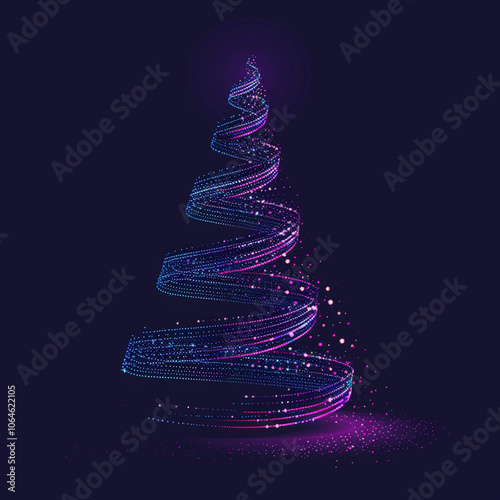 Modern Christmas Tree Light Illustration