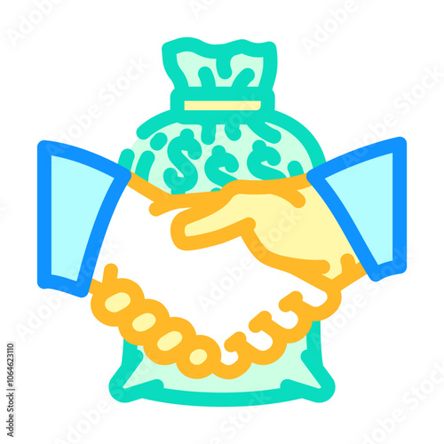 bribery crime color icon vector. bribery crime sign. isolated symbol illustration
