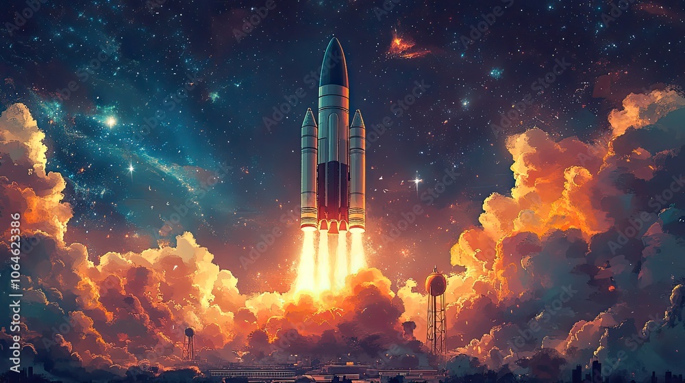Fototapeta premium Rocket, Generative AI