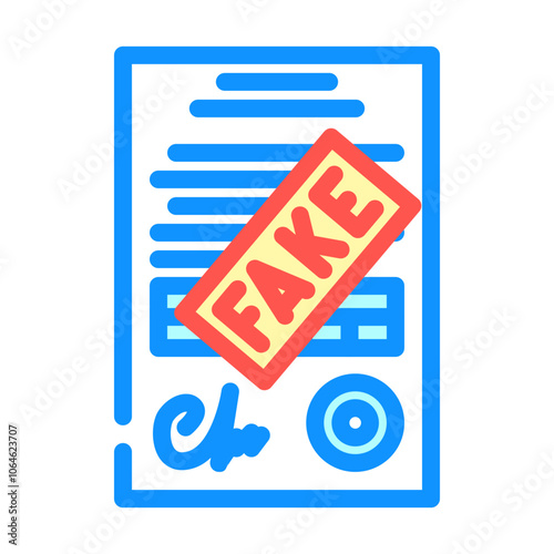 forgery crime color icon vector. forgery crime sign. isolated symbol illustration