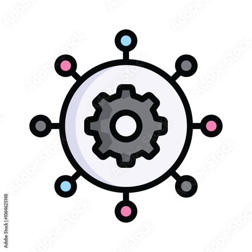 Gears and connections symbolizing automated processes