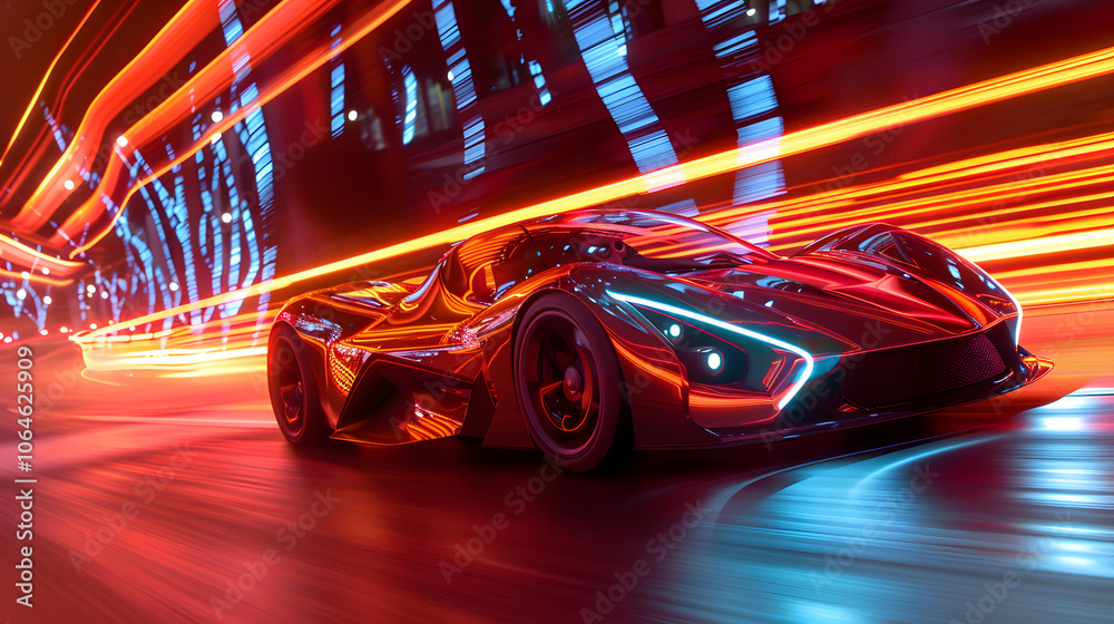 hypercar moden future street racing fast videogame banner background copy space area advertising hypercar moden future street racing fast videogame banner background copy space area advertising