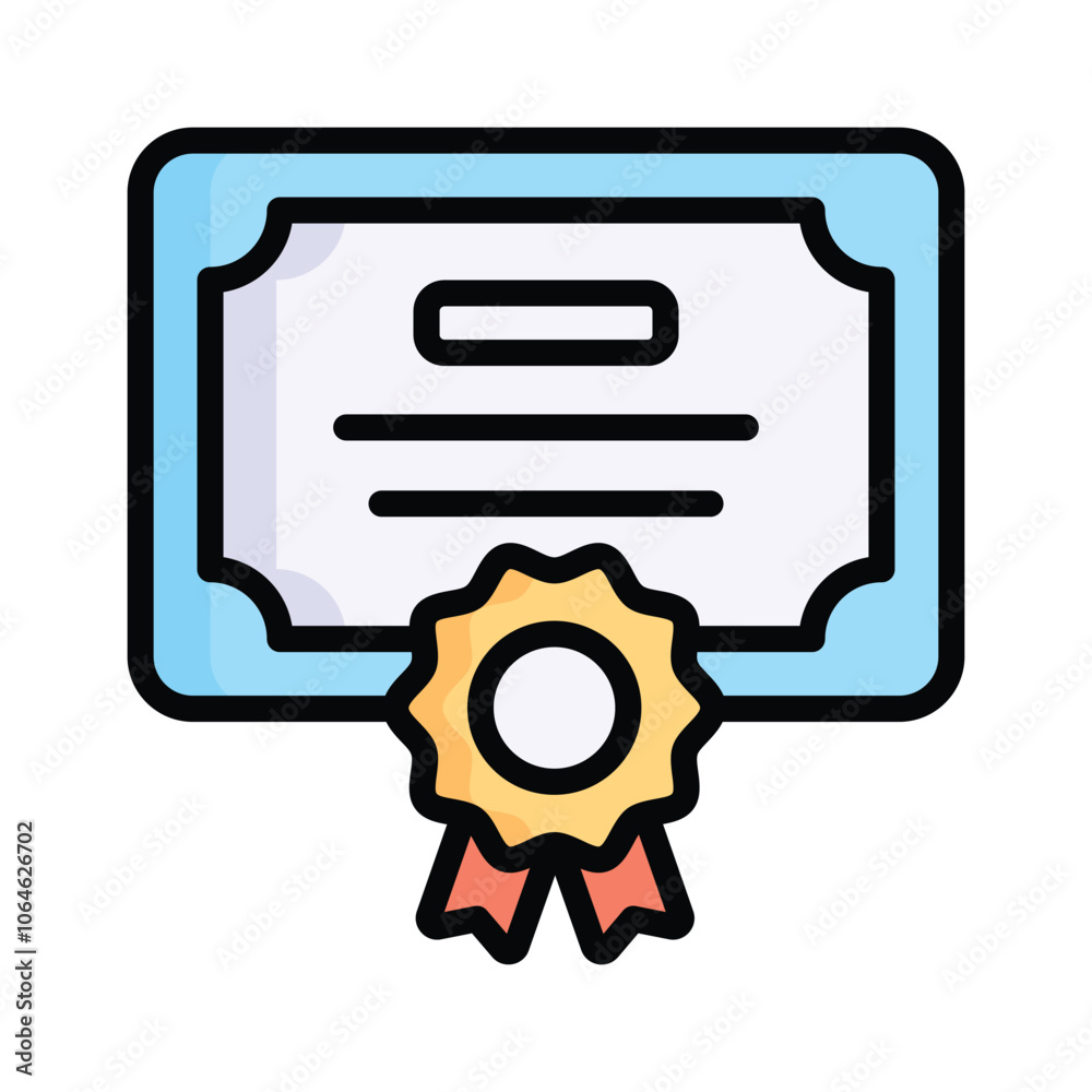 Certificate with a ribbon, symbolizing professional accreditation Certificate with a ribbon, symbolizing professional accreditation