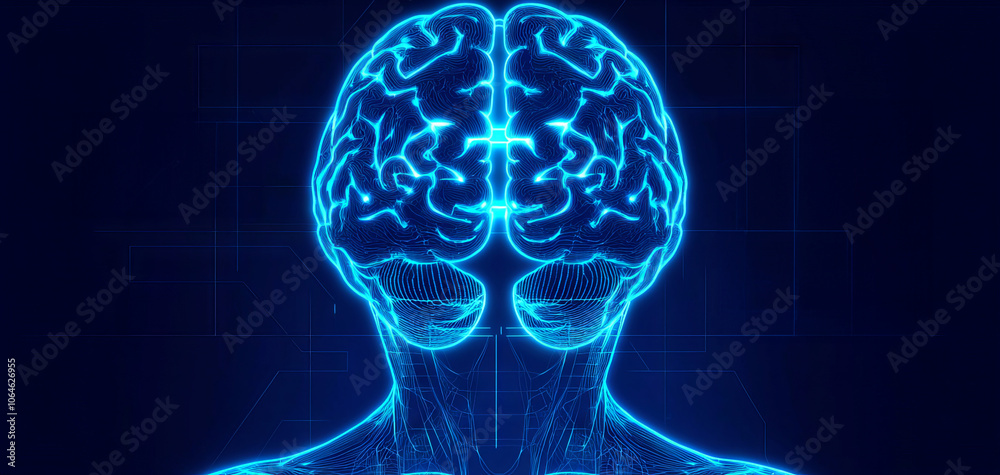A stylized, glowing blue brain design illustrating neural connections and intelligence against a dark background. A stylized, glowing blue brain design illustrating neural connections and intelligence against a dark background.