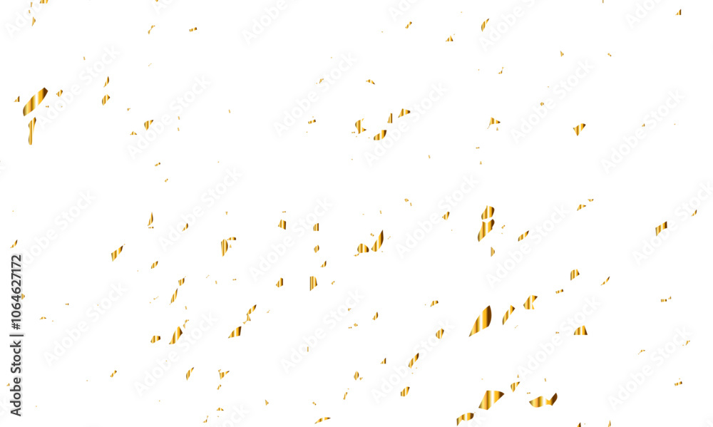 Fototapeta premium Vector gold particles confetti glitter on transparent background. Gold sparks and doted golden glitter special light effect celebration background. 