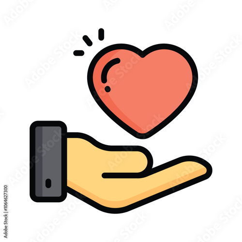 Hand holding a heart, symbolizing empathy and care
