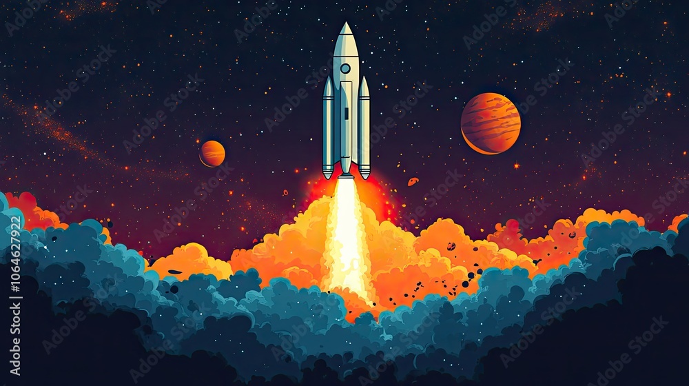 Obraz premium Rocket, Generative AI