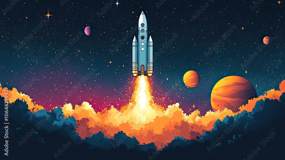 Naklejka premium Rocket, Generative AI