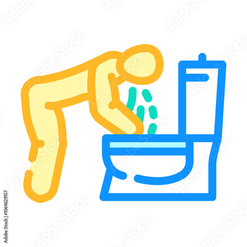 nausea vomiting disease symptom color icon vector. nausea vomiting disease symptom sign. isolated symbol illustration